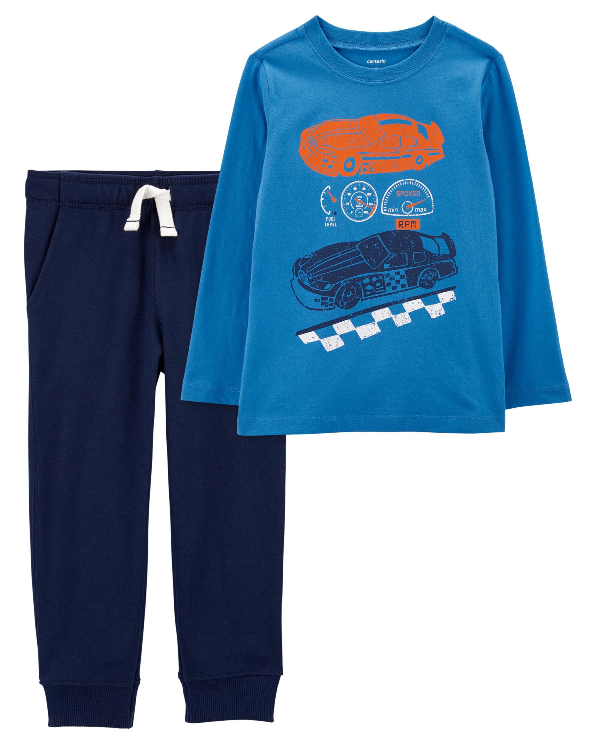 Blue Toddler 2 Pack Jersey Tee Pull On Pants Carter s Oshkosh