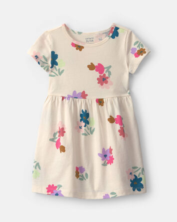 Toddler Girl Floral Short-Sleeve Dress - Cream, 