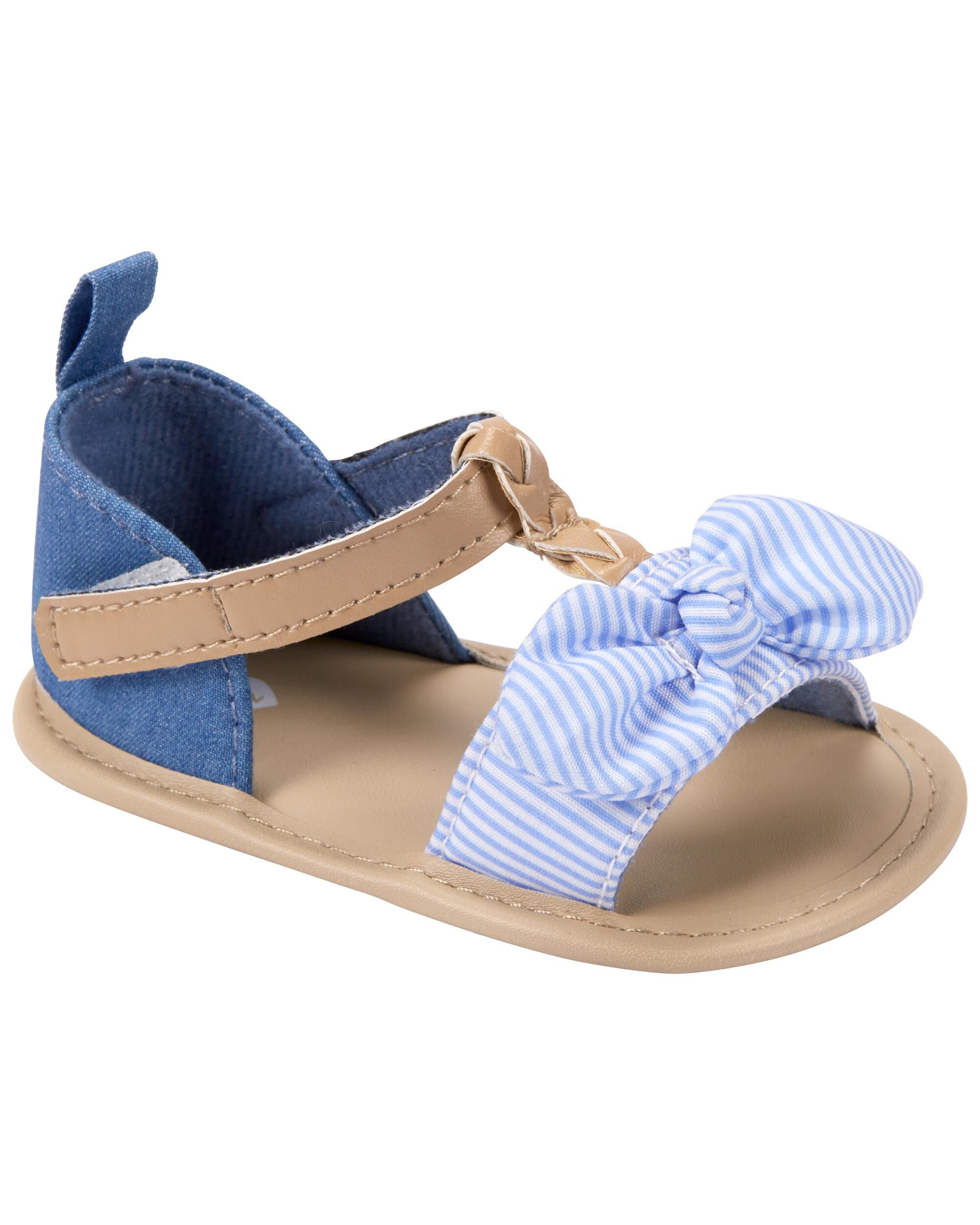 Striped bow slides hot sale