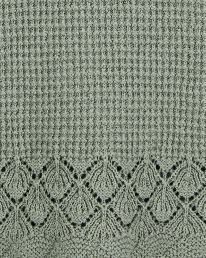 Kid Pointelle Crotchet Knit Tank - Green, image 3 of 4 slides