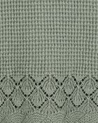 Kid Pointelle Crotchet Knit Tank - Green, image 3 of 4 slides