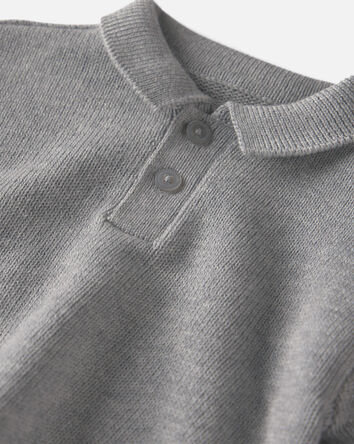 B&eacute;b&eacute; gar&ccedil;on - Chandail polo en tricot de coton biologique, 