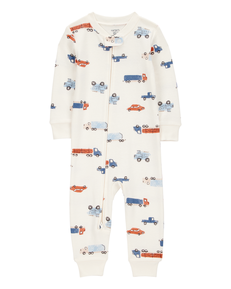 Toddler 1-Piece Cars 100% Snug Fit Cotton Footless Pyjamas, image 1 of 3 slides