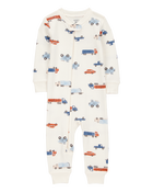 Toddler 1-Piece Cars 100% Snug Fit Cotton Footless Pyjamas, image 1 of 3 slides