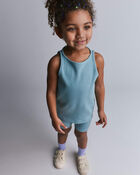 Toddler Girl Ribbed Playtime Tank - Pale Blue, image 4 of 5 slides