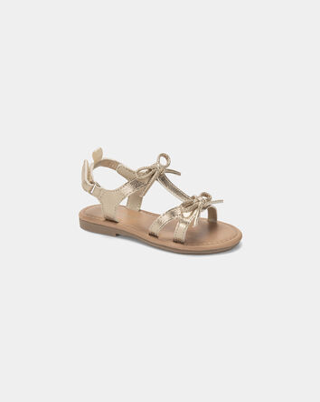 Toddler Girl Metallic Bow Sandals - Gold, 