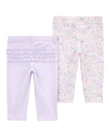 Bébé Emballage de 2 pantalons à fleurs, 