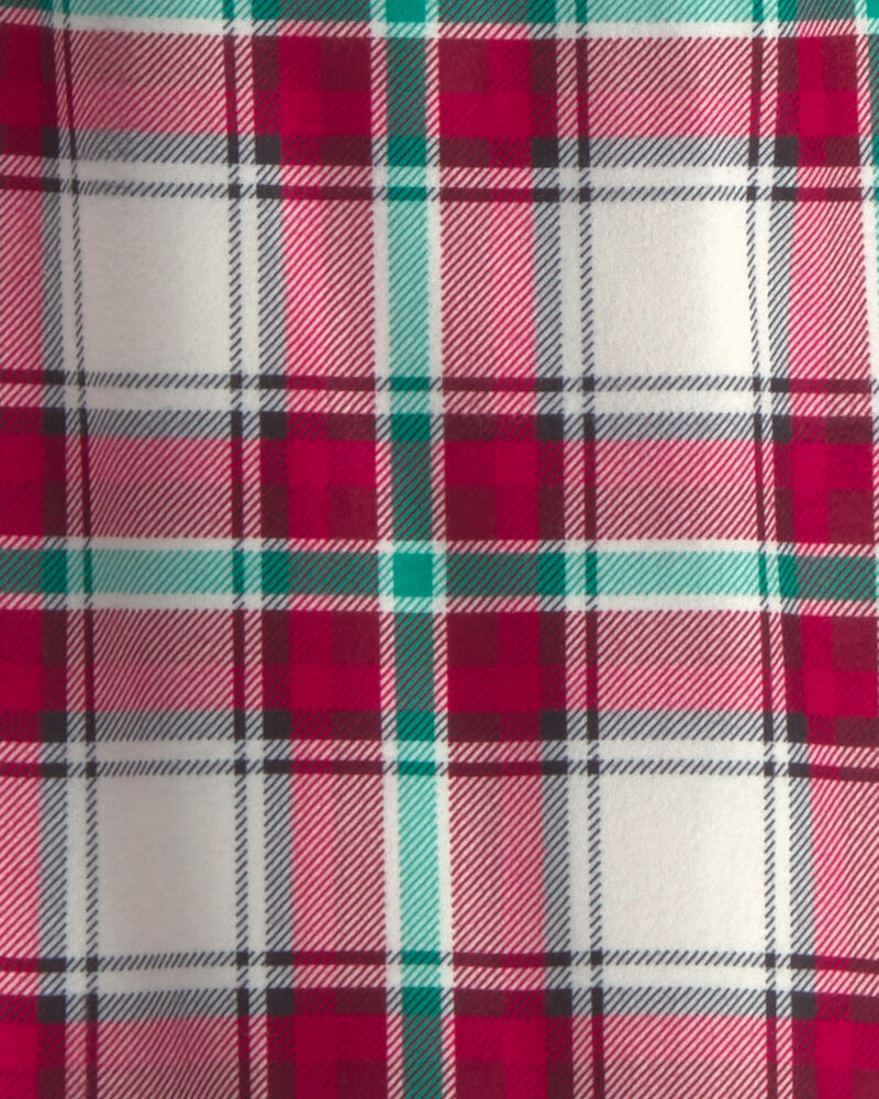 Adult Christmas Plaid Fleece Loose Fit Pyjama Bottoms - Red/Green, image 3 of 4 slides