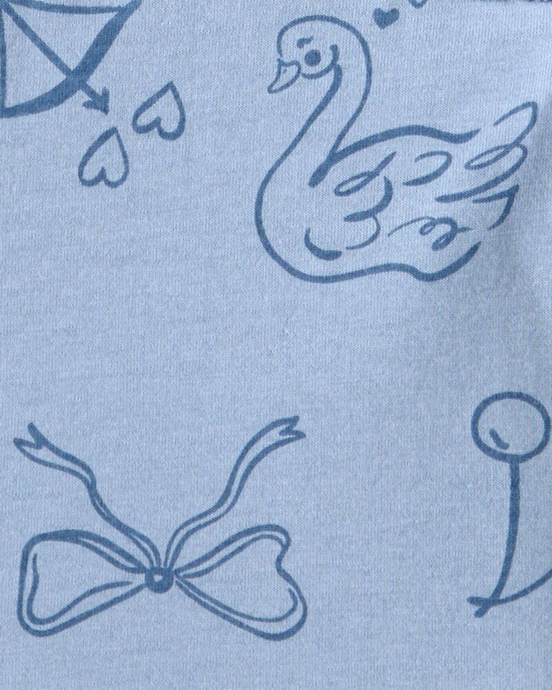 Toddler Girl Bow Icon Long-Sleeve Knit Dress - Blue, image 3 of 4 slides