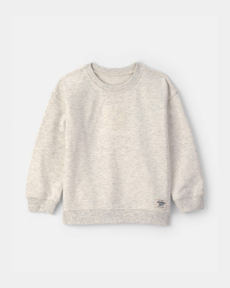 Tout-petit - Chandail en jersey bouclette &agrave; logo OshKosh - Gris, image 1 sur 2 diapositives