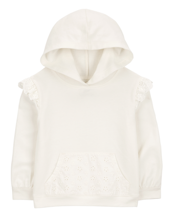 Baby French Terry Eyelet Hoodie - Cream, 