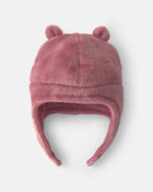Baby Girl Kombi Velboa Hat and Mitten Set - Berry, image 2 of 2 slides