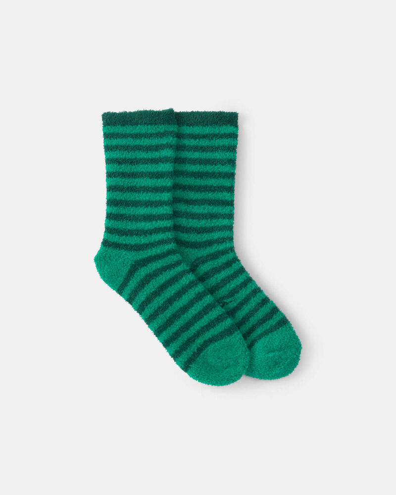 Kids Striped Christmas Cozy Socks - Green, image 1 of 2 slides
