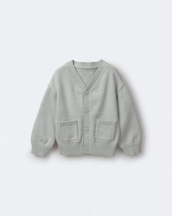 Toddler Girl Cardigan with Avenue Pockets - Light Blue, 