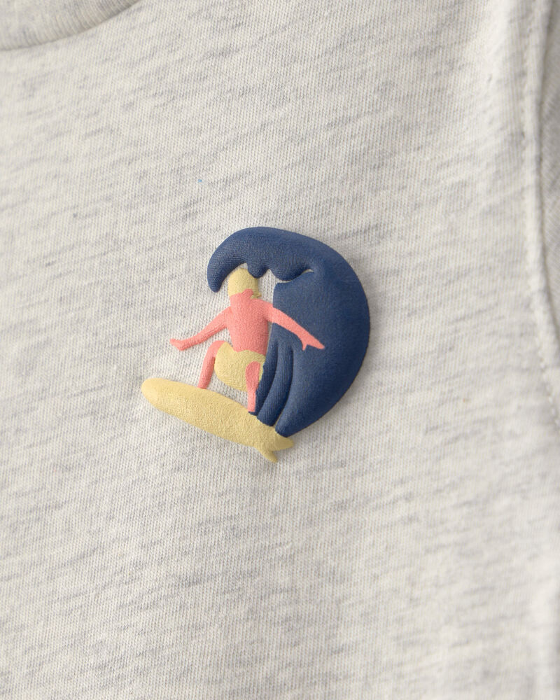 B&eacute;b&eacute; gar&ccedil;on - T-shirt &agrave; imprim&eacute; de surfeur - Gris, image 2 sur 3 diapositives