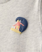 B&eacute;b&eacute; gar&ccedil;on - T-shirt &agrave; imprim&eacute; de surfeur - Gris, image 2 sur 3 diapositives