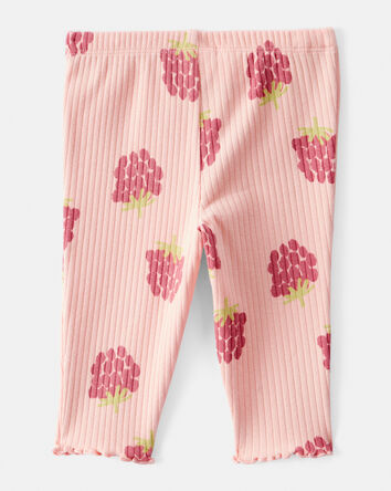 Bébé fille - Pantalon à enfiler en coton à imprimé framboise – Rose, 