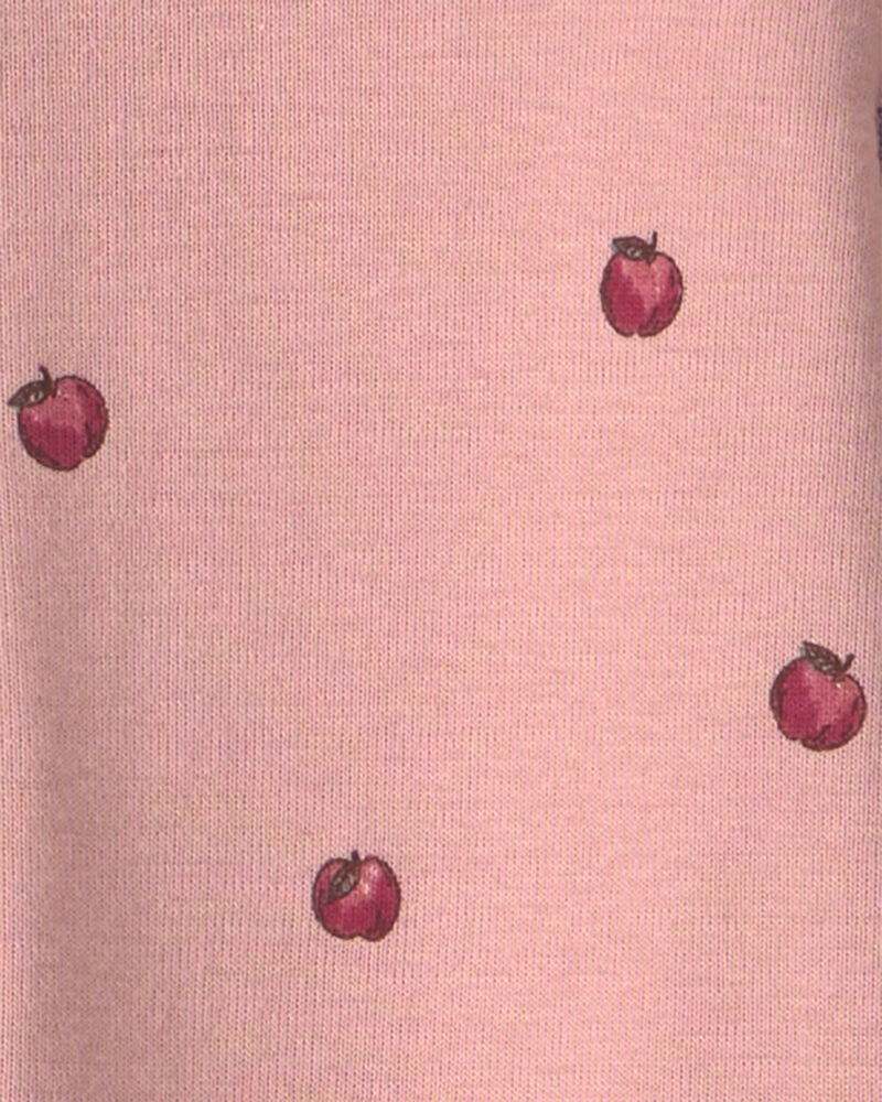 Baby Girl Organic Cotton Sleepers in Apples, image 4 of 5 slides