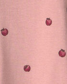 Baby Girl Organic Cotton Sleepers in Apples, image 4 of 5 slides