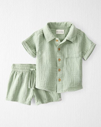 Baby 2-Piece Organic Cotton Gauze Set, 