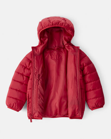 Kid Hooded Puffer Jacket - Red, 