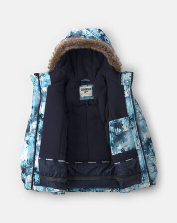 Girls  2 Piece Floral Snowsuit- Blue, 