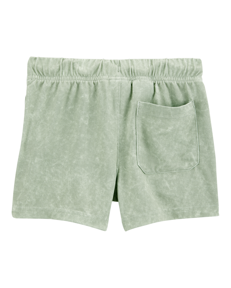 Toddler Solid Pull-On Knit Shorts - Green, image 4 of 6 slides