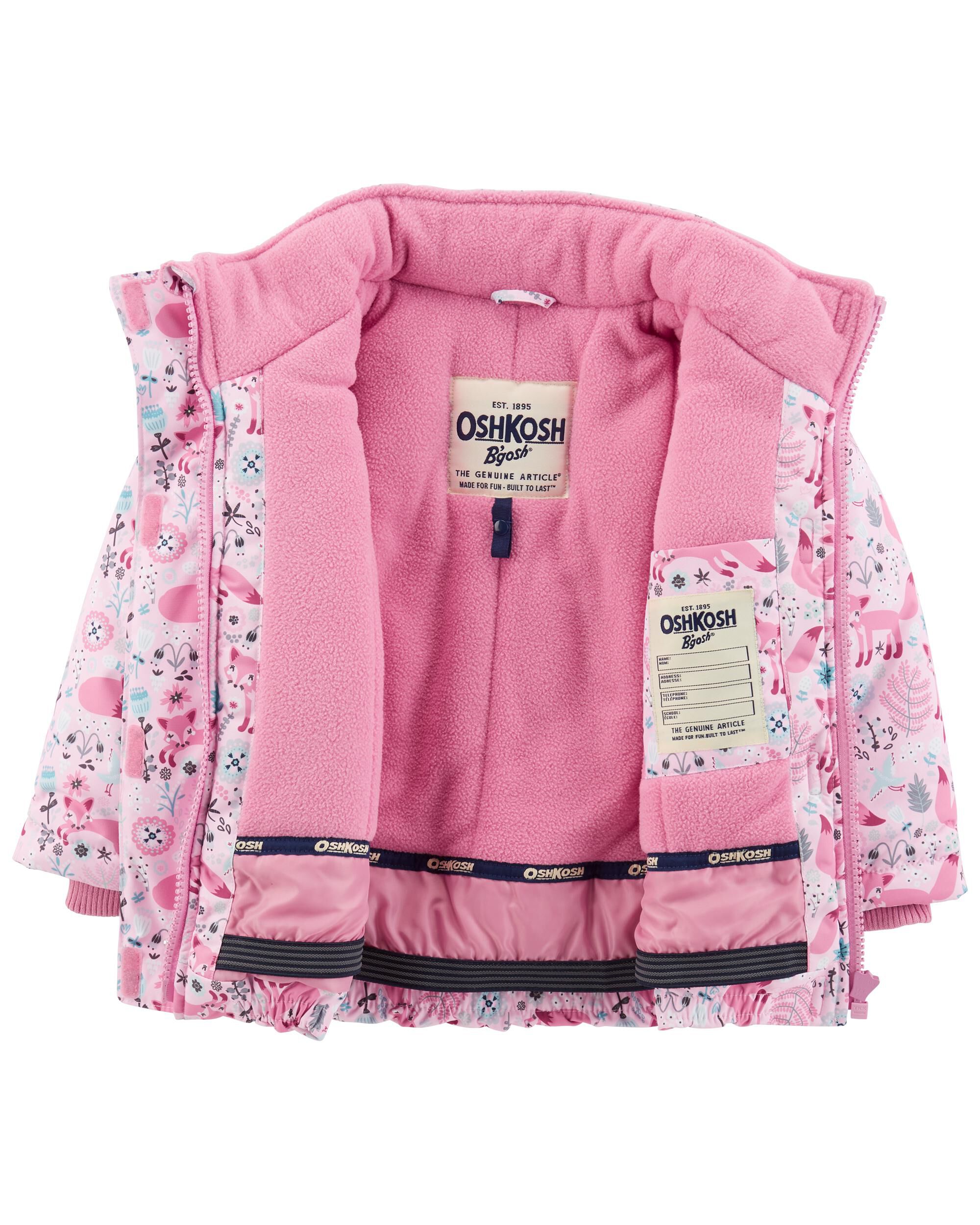 Pink Baby 2-Piece Snowsuit With Bonus Hat And Neck Warmer
