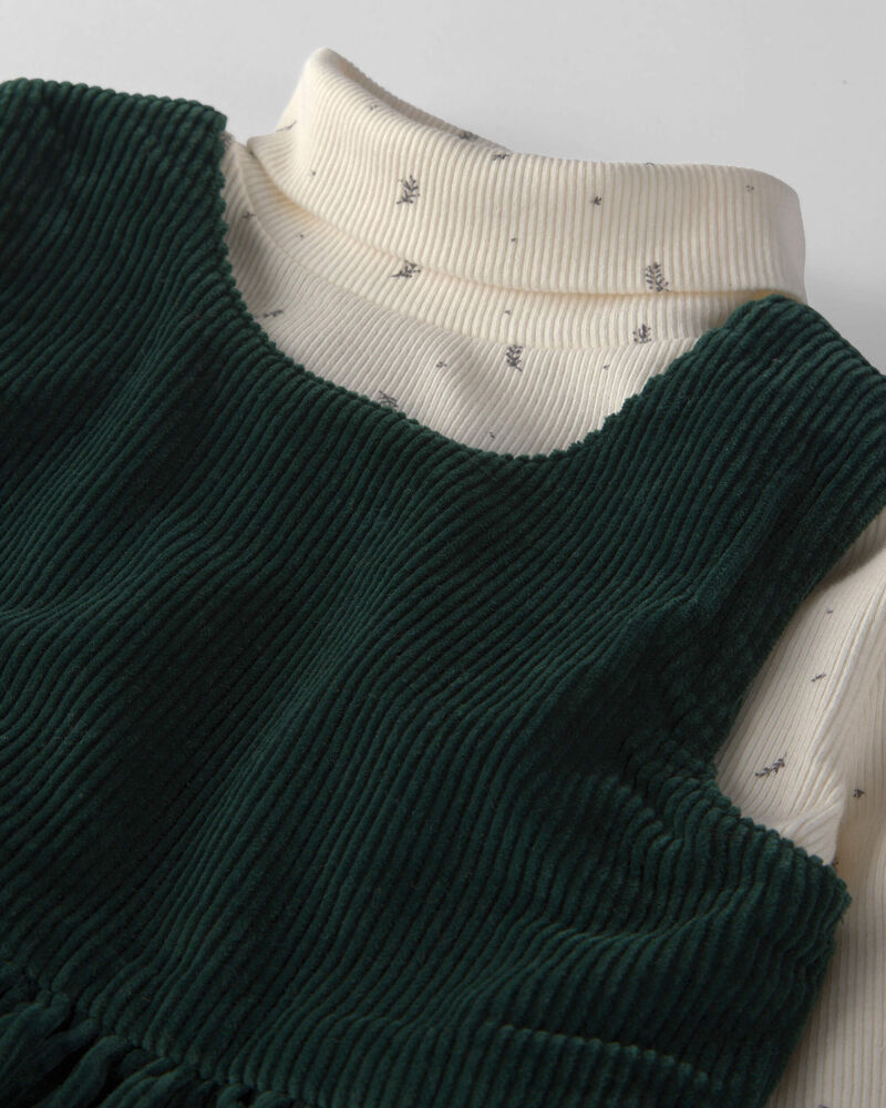 Toddler Girl 2-Piece Organic Cotton Corduroy Jumper Set, image 4 of 7 slides