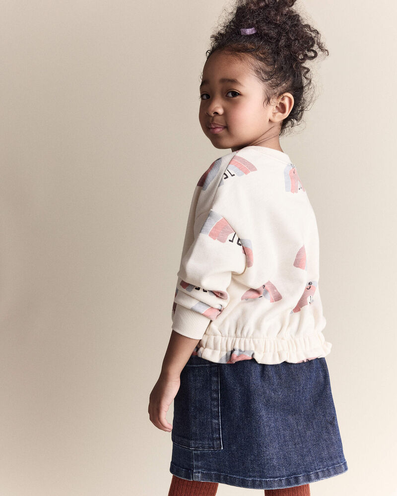 Toddler Girl Denim Skirt with Otter Pockets - Blue, image 3 of 6 slides
