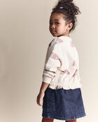 Toddler Girl Denim Skirt with Otter Pockets - Blue, image 3 of 6 slides