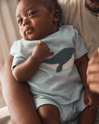 Baby 2-Piece Whale Short-Sleeve Sweater Top & Short Set - Blue, image 2 of 5 slides