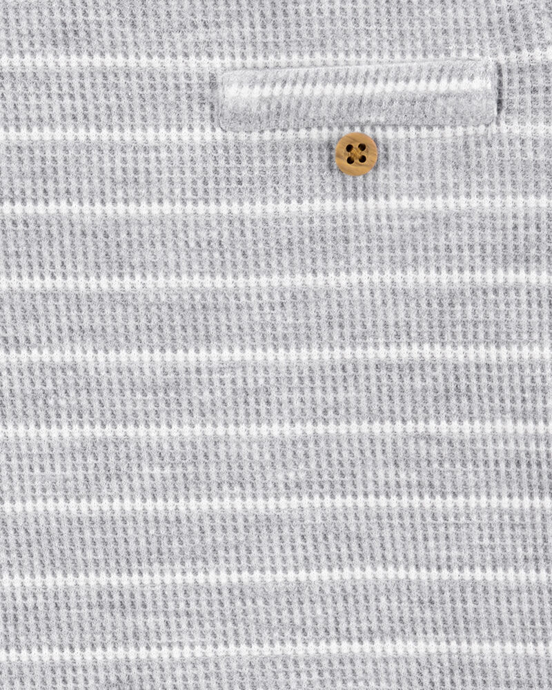Bébé Ensemble 2 pièces cache-couche en tricot gaufré à rayures et pantalon - Chiné, image 3 sur 4 diapositives