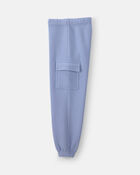Girls 2-Piece Bow Fleece Hoodie & Pant Set - Blue, image 3 of 6 slides
