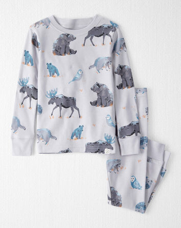 Toddler Organic Cotton Pyjamas in Midnight Forest Print, 