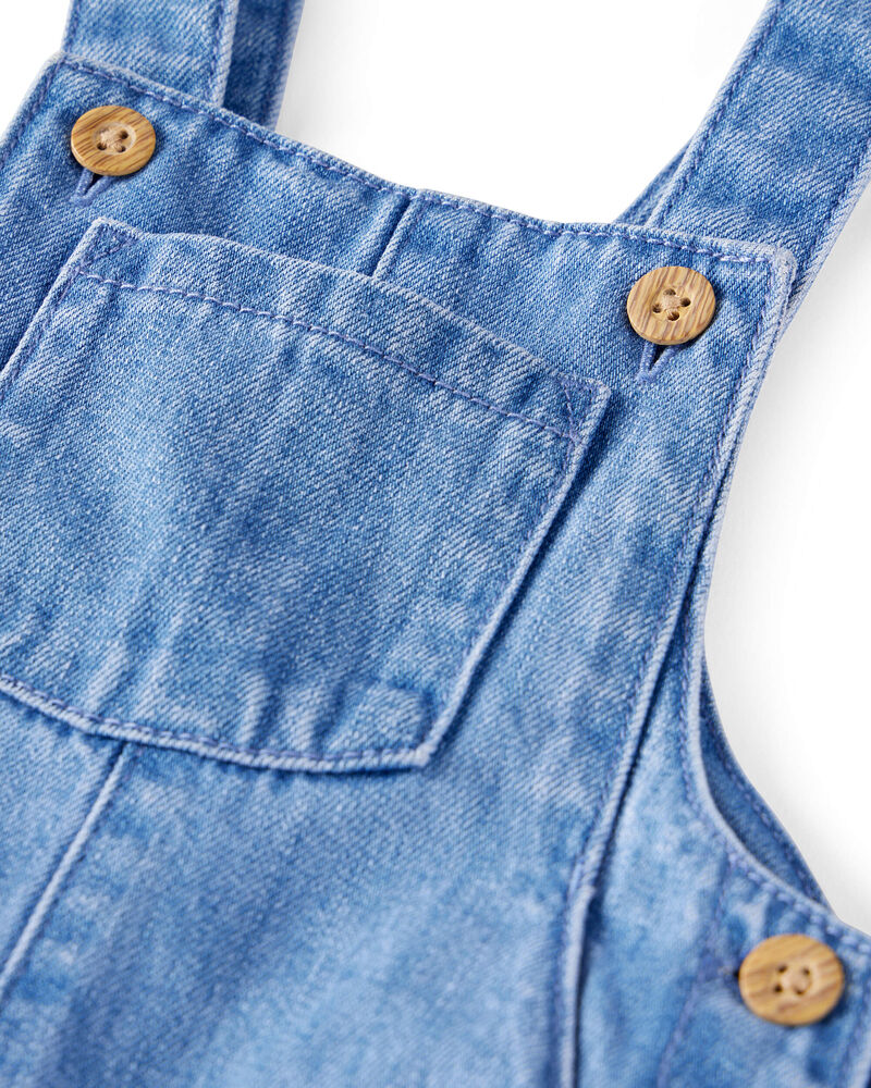 Baby Organic Cotton Chambray Overalls, image 3 of 6 slides