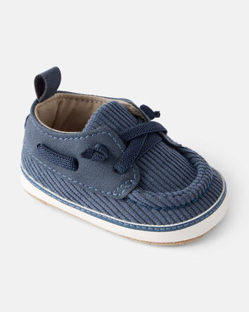 Baby Boy Corduroy Boat Shoes - Blue, 