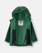 Toddler Boy Water-Activated Rain Jacket- Green, image 2 of 4 slides