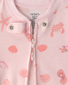 Baby Girl Seashell 100% Cotton Snug Fit 1-Piece pyjama - Pink, image 2 of 5 slides