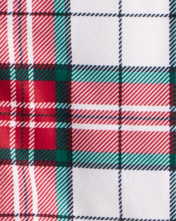 Toddler Flannel Plaid Print Long-Sleeve Loose Fit 2-Piece Pyjamas - Red/Green, 