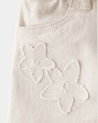 Toddler Floral Embroidered Iconic Denim Wide Leg Jeans - Cream, image 3 of 5 slides