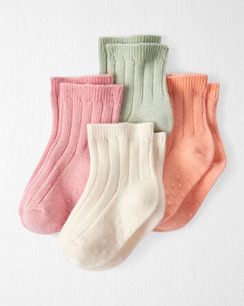 Baby 4-Pack No-Slip Socks Made with Organic Cotton, 