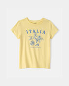 Girls Italia Lemon Graphic Tee - Yellow, image 1 of 3 slides