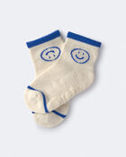 Toddler Emotions Crew Socks - Cream, image 1 of 3 slides