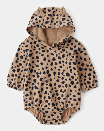 Baby Leopard 1-Piece Hooded Bubble, 