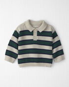 B&eacute;b&eacute; gar&ccedil;on - Chandail polo en tricot de coton biologique &agrave; rayures, image 1 sur 3 diapositives