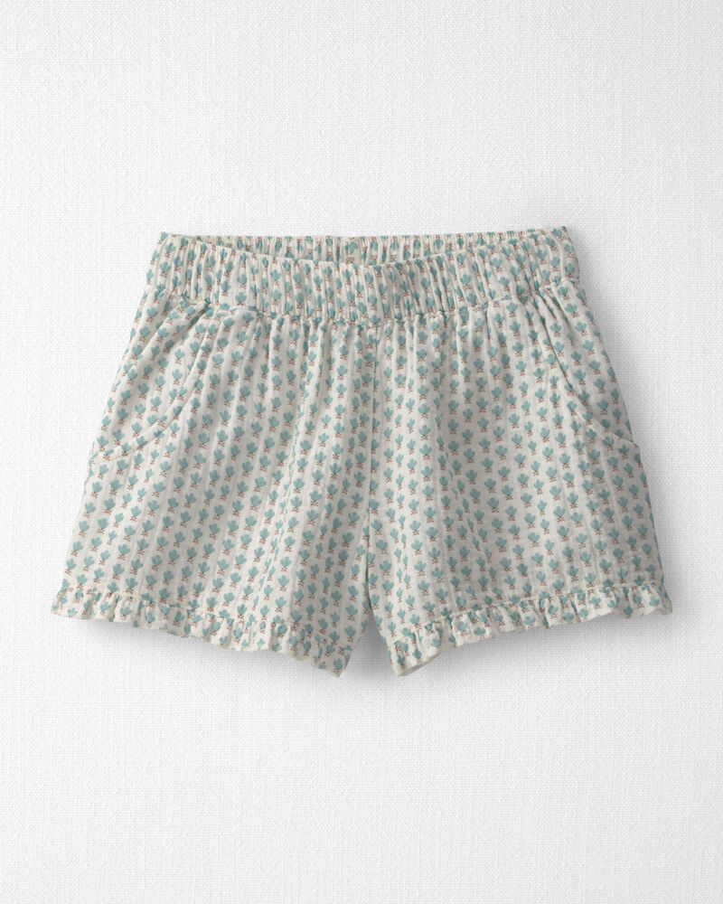 Filles - Ensemble 2 pi&egrave;ces haut et short en gaze de coton biologique &agrave; motif floral, image 2 sur 4 diapositives