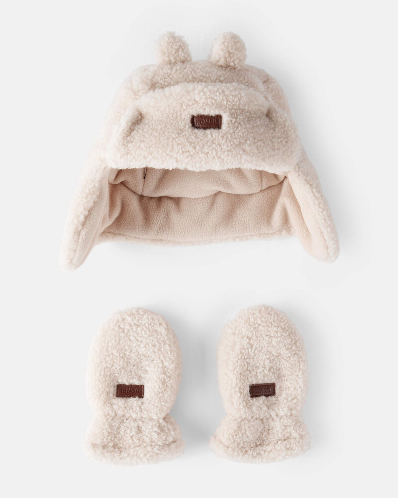 Baby KOMBI Mont Blanc Baby Hat & Mitts Set, image 1 of 1 slides