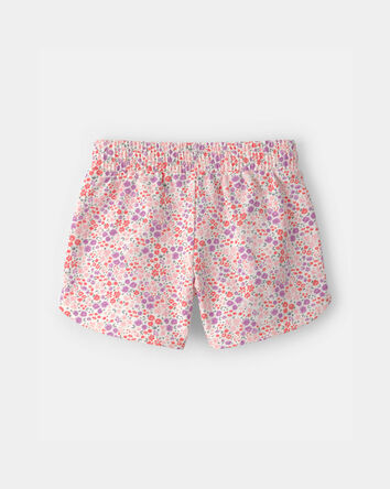 Girls Floral French Terry Shorts - Pink, 