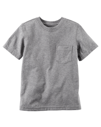 Enfant en bas âge T-shirt à manches courtes à poche de couleur unie - Gris, 